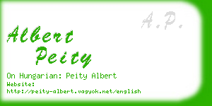 albert peity business card